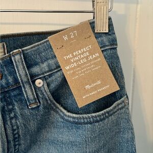Madewell perfect wide leg vintage jeans.
